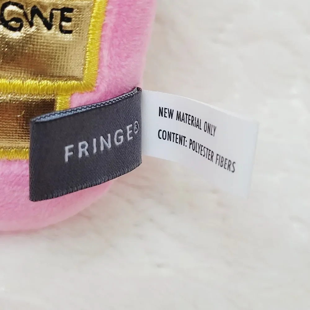 Fringe 3 Piece Mini Dog Toy Feeling Bubbly Plush Champagne Squeaker Crinkle New